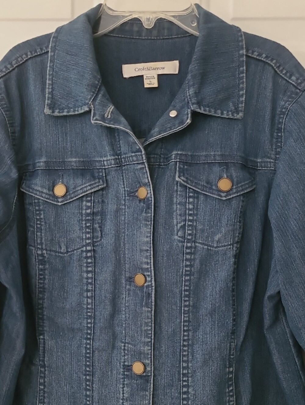 croft & barrow Dark Blue Denim Jacket with Brass Buttons